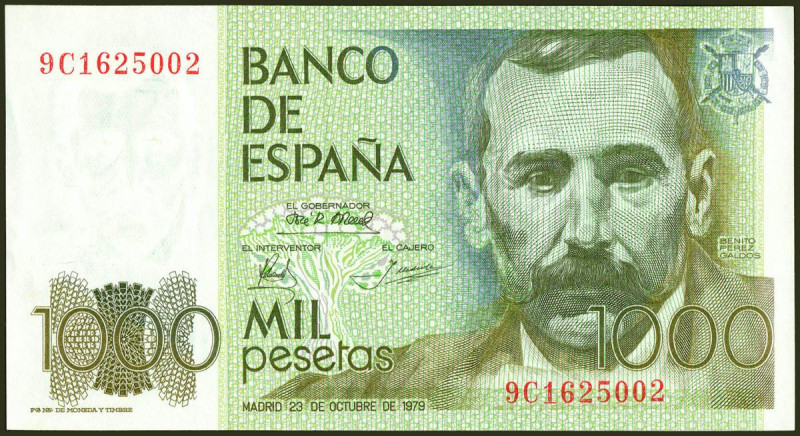 1000 Pesetas. 23 de Octubre de 1979. Serie especial 9C. (Edifil 2017: 477b). Inu...