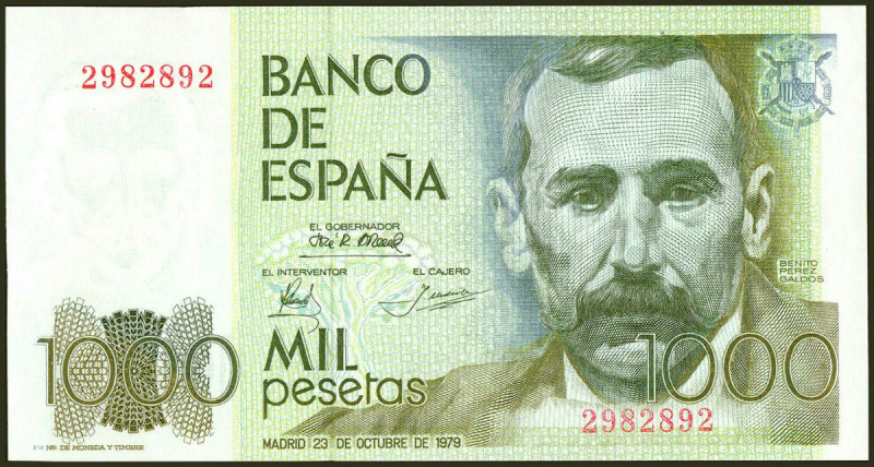 1000 Pesetas. 23 de Octubre de 1979. Sin serie y numeración capicua. (Edifil 202...