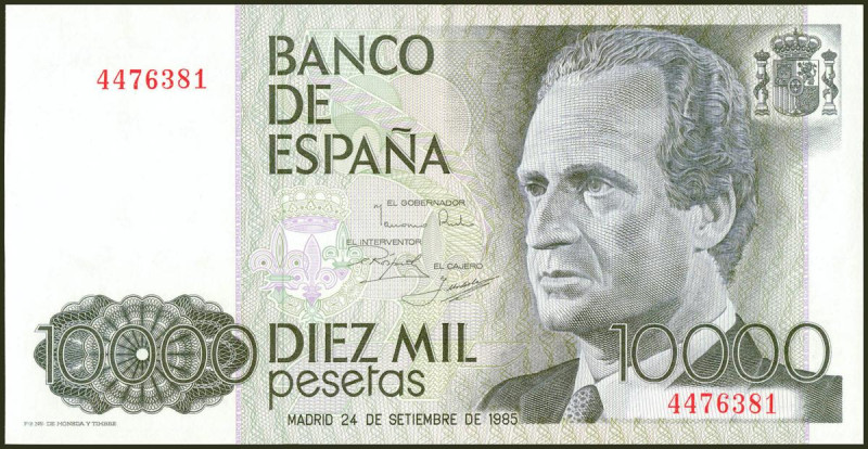 10000 Pesetas. 24 de Septiembre de 1985. Sin serie. (Edifil 2021: 481). EBC++