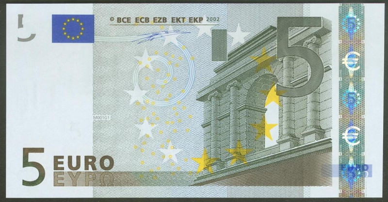 5 Euros. 1 de Enero de 2002. Firma Duisemberg. Serie V (España). (Edifil 2021: 4...