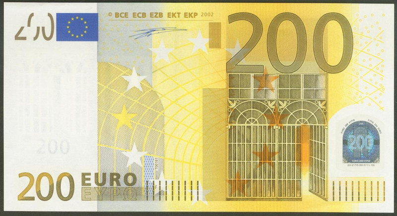 200 Euros. 1 de Enero de 2002. Firma Duisenberg. Serie V (España). (Edifil 2021:...