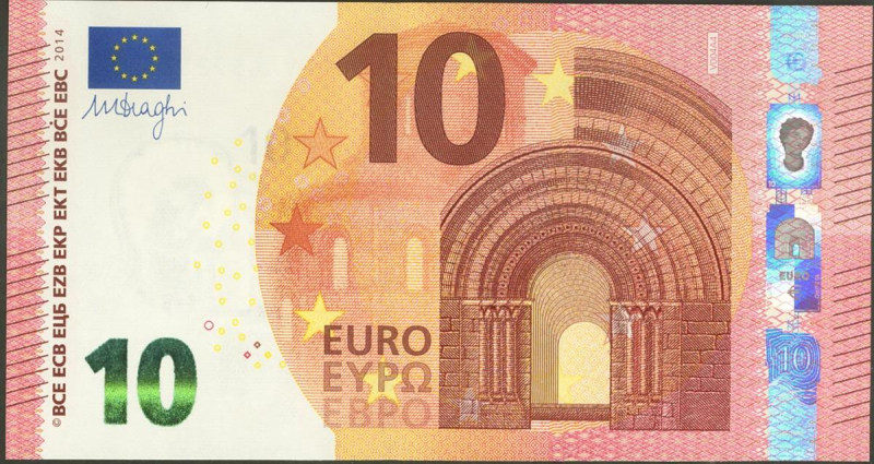 10 Euros. 23 de Septiembre de 2014. Firma Draghi. Serie V (España). (Edifil 2021...