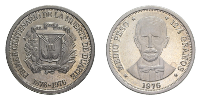 DOMINICANA REPUBBLICA MEDIO PESO 1976 NI. 12,50 GR. FDC/PROOF