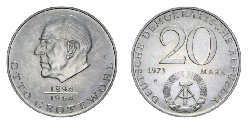 GERMANIA 20 MARK 1973 A NI. 14,95 GR. FDC