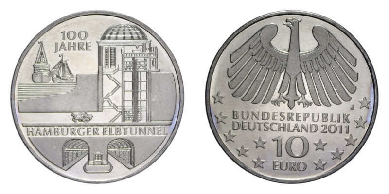 GERMANIA 10 EURO 2011 J NI. 14,14 GR. PROOF