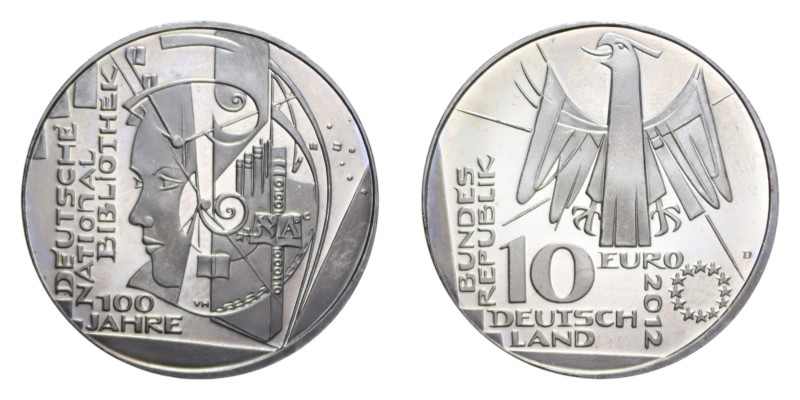 GERMANIA 10 EURO 2012 D NI. 14,16 GR. PROOF