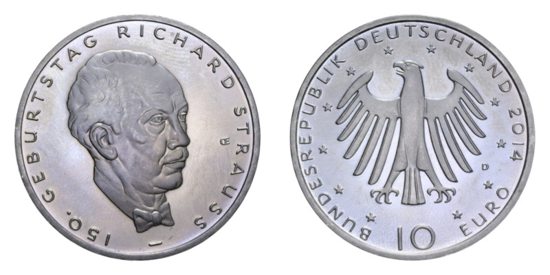 GERMANIA 10 EURO 2014 D NI. 14,10 GR. PROOF