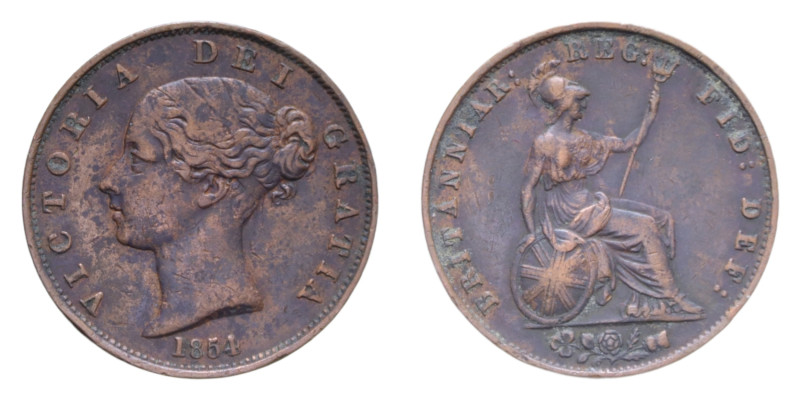 GRAN BRETAGNA VICTORIA 1/2 PENNY 1854 CU. 9,39 GR. BB