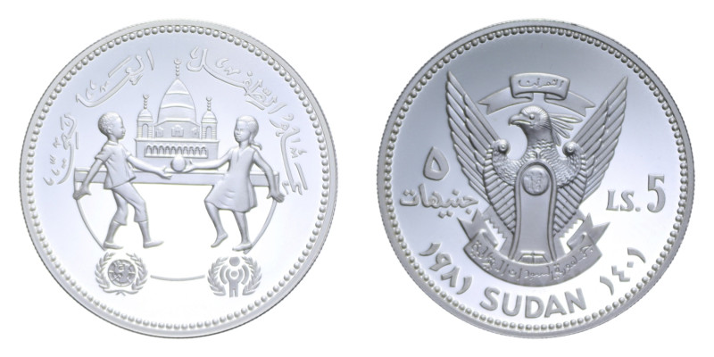 SUDAN 5 POUNDS 1981 AG. 19,36 GR. PROOF