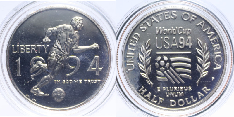 STATI UNITI 1/2 DOLLARO 1994 MONDIALI CALCIO NI. 11,34 GR. IN COFANETTO PROOF