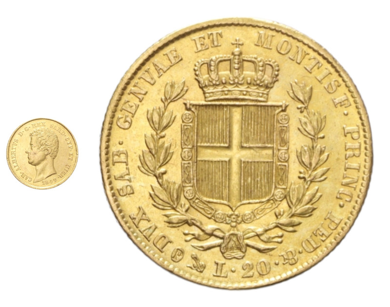 CARLO ALBERTO (1831-1849) 20 LIRE 1849 GENOVA AU. 6,46 GR. BB+/SPL+