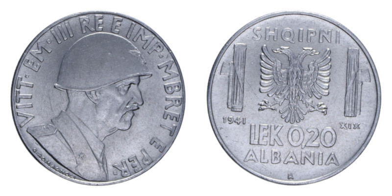 VITT. EMANUELE III ALBANIA (1900-1943) 0,20 LEK 1941 AC. 4,06 GR. qFDC