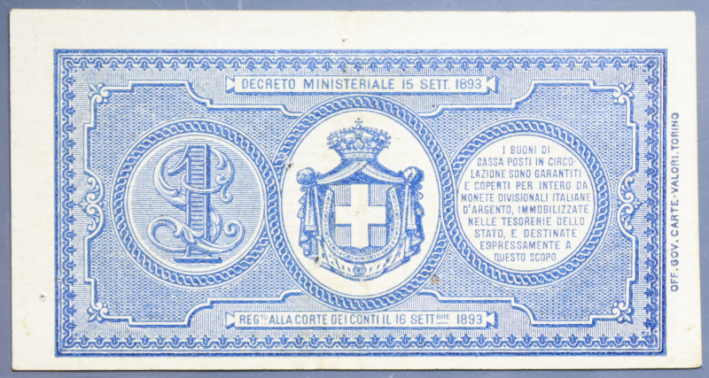 UMBERTO I 1 LIRA 9/11/1895 RR BB+ (FORI)