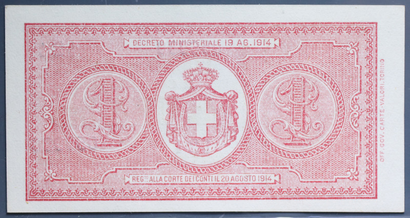 VITT. EMANUELE III 1 LIRE 21/9/1914 FDS