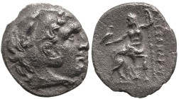 Greek
KINGS of MACEDON. Alexander III the Great (336-323 BC).
AR Drachm (18.5mm 3.89g)
Obv: Head of Herakles to right, wearing lion skin headdress...