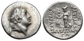 Greek
KINGS OF CAPPADOCIA. Ariarathes V Eusebes Philopator, (circa 163-130 BC)
AR Drachm (19.4mm 4.01g), Eusebeia under Mount Argaios, RY 33 = 131/0...