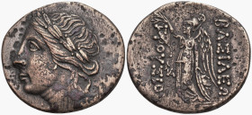 Greek
KINGS of BITHYNIA. Prusias I Chloros. (circa 230-182 BC).
AE Bronze (34.5mm 9.55g).
Obv: Laureate head of Apollo to left.
Rev: ΒΑΣΙΛΕΩΣ - ΠP...