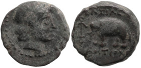 Greek
SELEUKID KINGS OF SYRIA. Antiochos III ‘the Great’ (222-187 BC). Sardes
AE Bronze (12.5mm 2.14g)
Obv: Laureate head of Apollo to right.
Rev:...