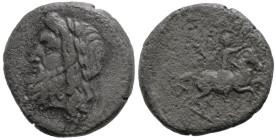 Greek
MYSIA. Adramytion. (4th century BC)
AE Bronze (17mm 4.31g).
Obv: Laureate head of Zeus left
Rev: Horseman riding right with hand raised in s...