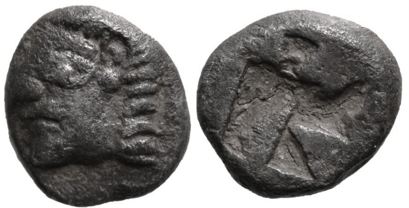 Greek
IONIA. Kolophon. Circa 530/25-500 BC.
AR Obol (8.9mm 0.97g).
Obv: Archa...