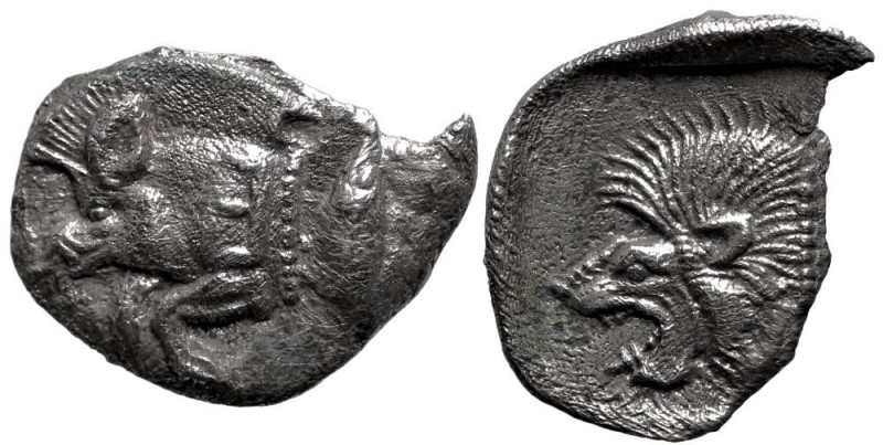 Greek
MYSIA. Kyzikos. (Circa 450-400 BC)
AR Obol (13mm 0.6g)
Obv: Forepart of...