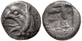 Greek
IONIA. Phokaia. (Circa 521-478 BC).
Hemidrachm or Triobol (10mm 1.5g)
Obv: Head of griffin left.
Rev: Rough incuse square.
SNG Keckman 300;...
