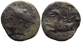 Greek
IONIA. Phokaia (Circa 350-300 BC)
AE Bronze (19mm 4.36g)
Obv: Head of Hermes left, wearing petasos
Rev: Forepart of griffin left.
BMC 101; ...