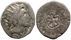 Greek
ISLANDS OFF CARIA, Rhodos. Rhodes. (Early 1st century AD). Epityches, magistrate.
AE Bronze (19.5mm 4.41g)
Obv: Radiate head of Helios to rig...