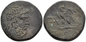 Greek
PAPHLAGONIA. Sinope. (Circa 120-80 BC).
AE Bronze (27.7mm 8.13g)
Obv: Laureate head of Zeus right
Rev: ΣΙΝΩΠΗΣ. Eagle to left on thunderbolt...