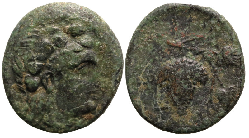 Greek
AEOLIS. Temnos. (3rd century BC).
AE Bronze (18.1mm 4.14g)
Obv: Head of...