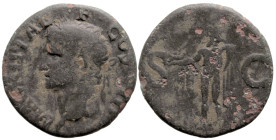 Roman Imperial
Agrippa (Died 12 BC). Rome. Struck under Caligula (37-41 AD).
AE As (27mm 11.2g)
Obv: M AGRIPPA L F COS III. Head left, wearing rost...