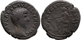 Roman Imperial
Lucius Verus (161-169 AD). Rome
AE As (27.5mm 10.3g)
Obv: IMP CAES L AVREL VERVS AVG Bare head of Lucius Verus to right.
Rev: FORT ...