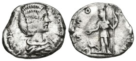Roman Imperial
Julia Domna. Augusta,  (193-217 AD) Rome
AR Denarius (15.5mm, 3.26 g)
Obv: Draped bust right
Rev: IVNO REGINA, Juno standing left, ...