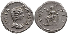 Roman Imperial
Julia Domna (193-217 AD). Laodicea ad Mare.
AR Denarius (19.5mm 3.32g)
Obv: IVLIA AVGVSTA. Draped bust right.
Rev: PVDICITIA. Pudic...