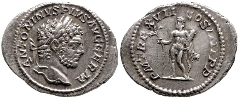Roman Imperial
Caracalla (197-217 AD) Rome.
AR Denarius (21mm 2.79g)
Obv: ANT...