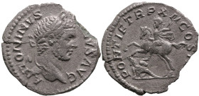 Roman Imperial
Caracalla (198-217 AD). Rome
AR Denarius (18.3mm 2.34g)
Obv: ANTONINVS PIVS AVG, laureate head right
Rev: PONTIF TR P XII COS [?], ...