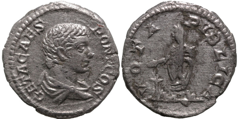 Roman Imperial
Geta, as Caesar (198-209 AD). Rome
AR Denarius (18mm 2.05g)
Ob...