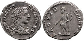 Roman Imperial
Geta, as Caesar (198-209 AD). Rome
AR Denarius (18mm 3.64g)
Obv: P SEPTIMIVS GETA CAES, bareheaded, and draped bust right
Rev: PROV...