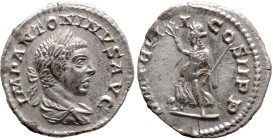 Roman Imperial
Elagabalus (218-222 AD). Rome
AR Denarius (19mm 2.9g)
Obv: IMP ANTONINVS AVG. Laureate and draped bust of Elagabalus, right.
Rev: P...