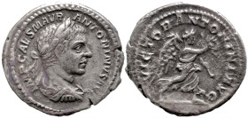 Roman Imperial
Elagabalus (218-222 AD). Rome
AR denarius (20mm 3.22g)
Obv: IMP CAES M AVR ANTONINVS AVG, laureate, draped bust of Elagabalus right,...