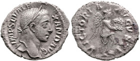 Roman Imperial
Severus Alexander (222-235 AD). Rome
AR Denarius (20mm 2.96g)
Obv: IMP SEV ALEXAND AVG, laureate bust to right
Rev: VICTORIA AVGVST...