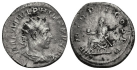 Roman Imperial Coins
Philip I 'the Arab' (244-249 AD). Rome.
AR Antoninianus (20mm 3.95g)
Obv: IMP M IVL PHILIPPVS AVG. Radiate, draped and cuirass...