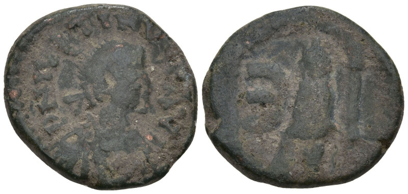 Byzantine
Justin I (518-527 AD). Antioch
AE pentanummium (20mm 2.13g)
Obv: D ...