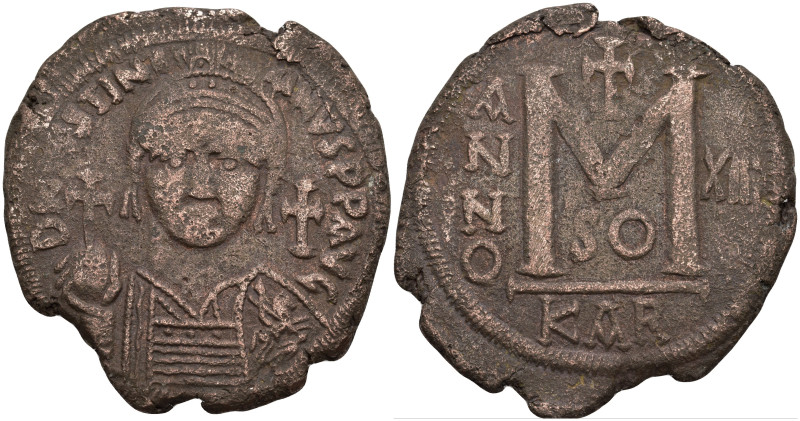 Byzantine
Justinian I (527-565 AD). Carthage. Dated RY 13 (539/40).
AE Follis ...