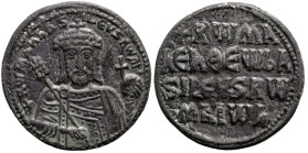 Byzantine
Constantine VII Porphyrogenitus, with Romanus I (913-959 AD). Constantinople
AE Follis (27.3mm 8.11g)
Obv: Crowned and draped facing bust...