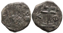 Byzantine
Alexius I Comnenus (1081-1118 AD). Uncertain mint in Greece.
AE Tetarteron (15.4mm 2.78g)
Obv: Crowned bust of Alexius I facing, wearing ...