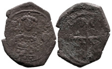 Byzantine
Manuel I Comnenus (1143-1180 AD). Light standard, uncertain Greek mint, (circa 1143-1152 AD).
AE Half Tetarteron (20mm 2.53g)
Obv: Crowne...