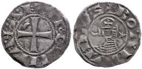 World
Crusader States, Antioch (Principality). Bohémond III (1163-1201 AD).
BI Denier (17.5mm 0.83g)
Obv: ✠ BOAMVNDVS, bust to left, wearing helmet...