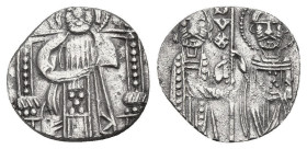 World
ITALY. Venice.
AR Grosso (11.8mm 0.99g)
Obv: IC - XC. Christ Pantokrator seated facing on throne.
Rev: Doge and St. Mark standing facing, ho...