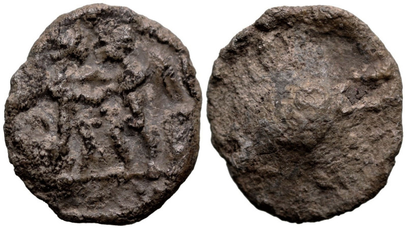 Greek
Western Asia Minor PB tessera Circa 4th-3rd centuries
Obv: Clasping (?)...